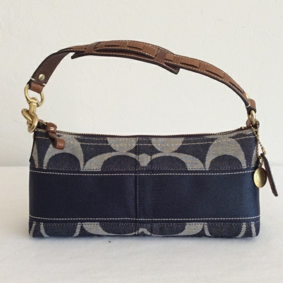 Coach Handbags - Coach denim signature stripe shoulder bag